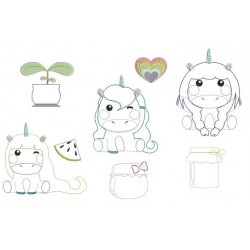 Stickserie - Sweet Unicorns Appli